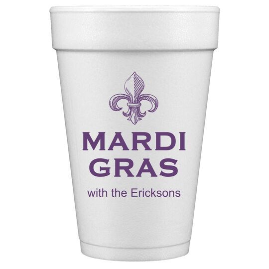 Mardi Gras Styrofoam Cups